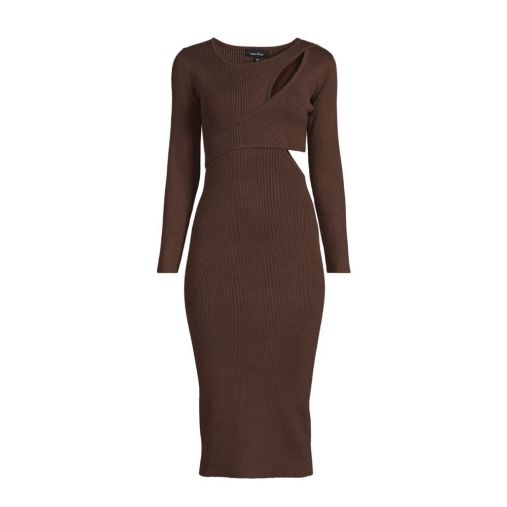 NWT LEA & VIOLA CUTOUT MIDI SWEATER DRESS SIZE L - Picture 3 of 3